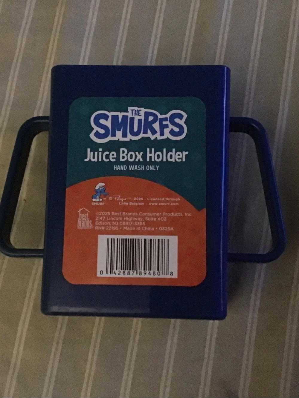 Blue Smurfs Cartoon juice box holder